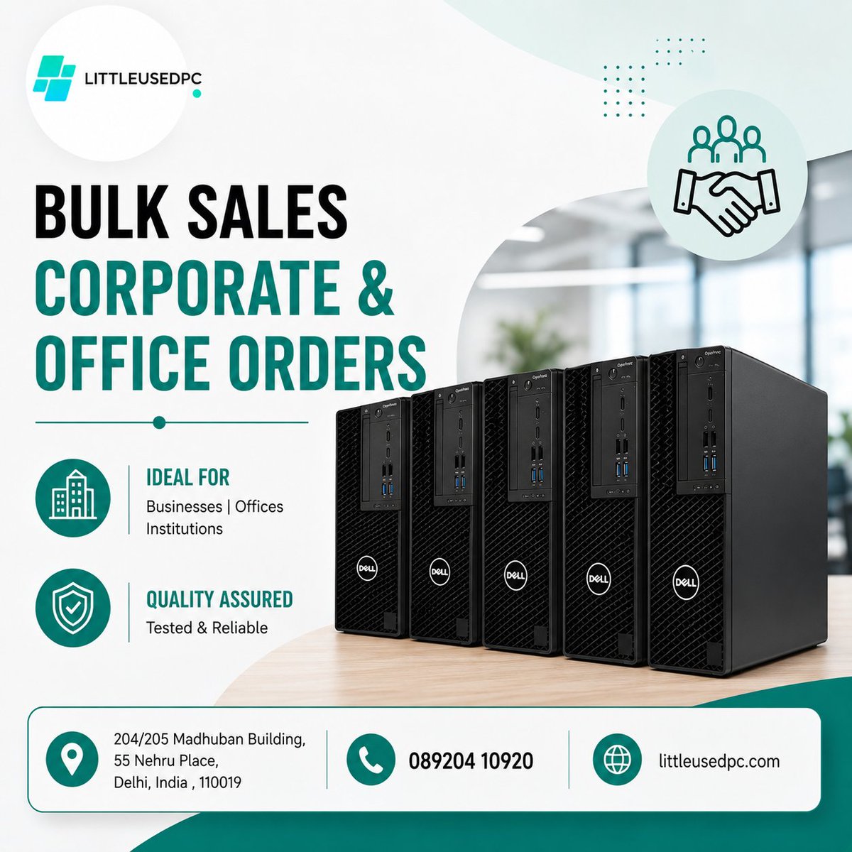 littleusedpc's tweet photo. 🏢 Bulk Desktop Solutions for Your BusinessLooking to set up or upgrade your office? LittleUsedPC offers bulk orders of professionally refurbished desktops from Dell, HP, Lenovo, and Acer—perfect for offices, startups, schools, and institutions. https://t.co/8euLqghqQD