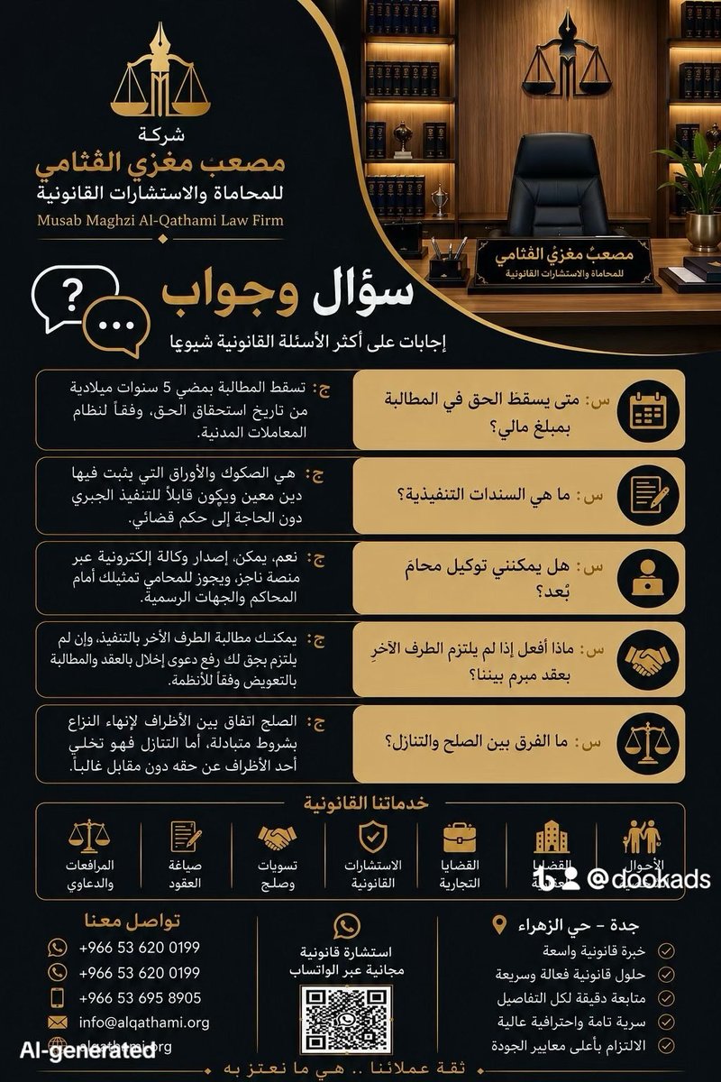 asallharb's tweet photo. #مصعب_القثامي
#شركة_مصعب_مغزي_القثامي_للمحاماة
#محامي
#محامي_جدة
#محامي_السعودية
#استشارة_قانونية
#استشارة_مجانية
#محاماة
#القانون
#القضاء
#القضايا_التجارية
#القضايا_العمالية
#الأحوال_الشخصية
#القضايا_العقارية
#صياغة_العقود
#التنفيذ
#تحصيل_الديون
#الشركات
#السعودية
#جدة https://t.co/GZ9i6OIBK5