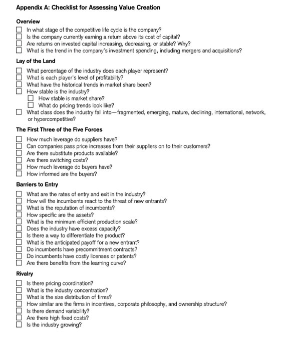 themattharbaugh's tweet photo. Michael Mauboussin's moat checklist

(Bookmark for later) https://t.co/f9M41HcXNb
