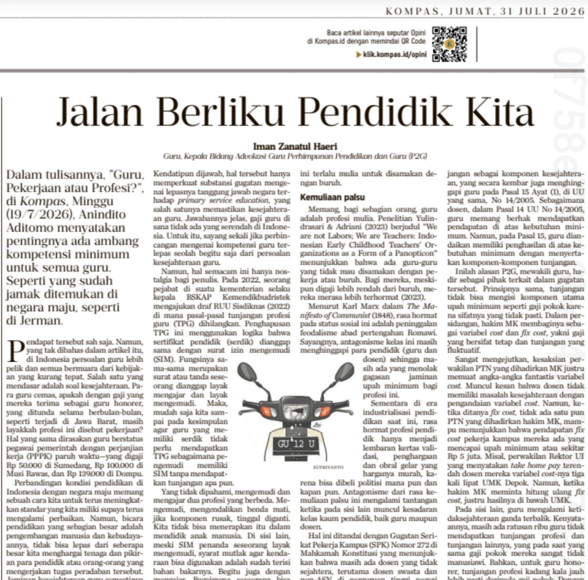zanatul_91's tweet photo. Guys mulai sekarang SS tulisan koran gak bisa semuanya ya. Kalau yang ingin tahu ringkasan dan review dua gugatan ke MK berkaitan Anggaran Pendidikan, Kesejahteraan guru dan dosen, silahkan baca 🙏 linknya ya: 

https://t.co/6UM4dpybZI https://t.co/s3e2j9qjFi