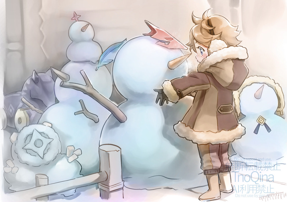 TnoQina's tweet photo. 第3回：お兄ちゃんを待ってたら雪だるまがいっぱいになっちゃったよ
※ジナヤもう来る！につき超不定期更新のタルテウかわいいねキャンペーン https://t.co/IbQx5ZJGkb