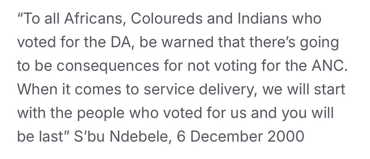 GvanOnselen's tweet photo. Still one of my favourite ANC LGE quotes. Reflecting on it, 26 later, turns out everyone was last. https://t.co/xhT58gQxvl