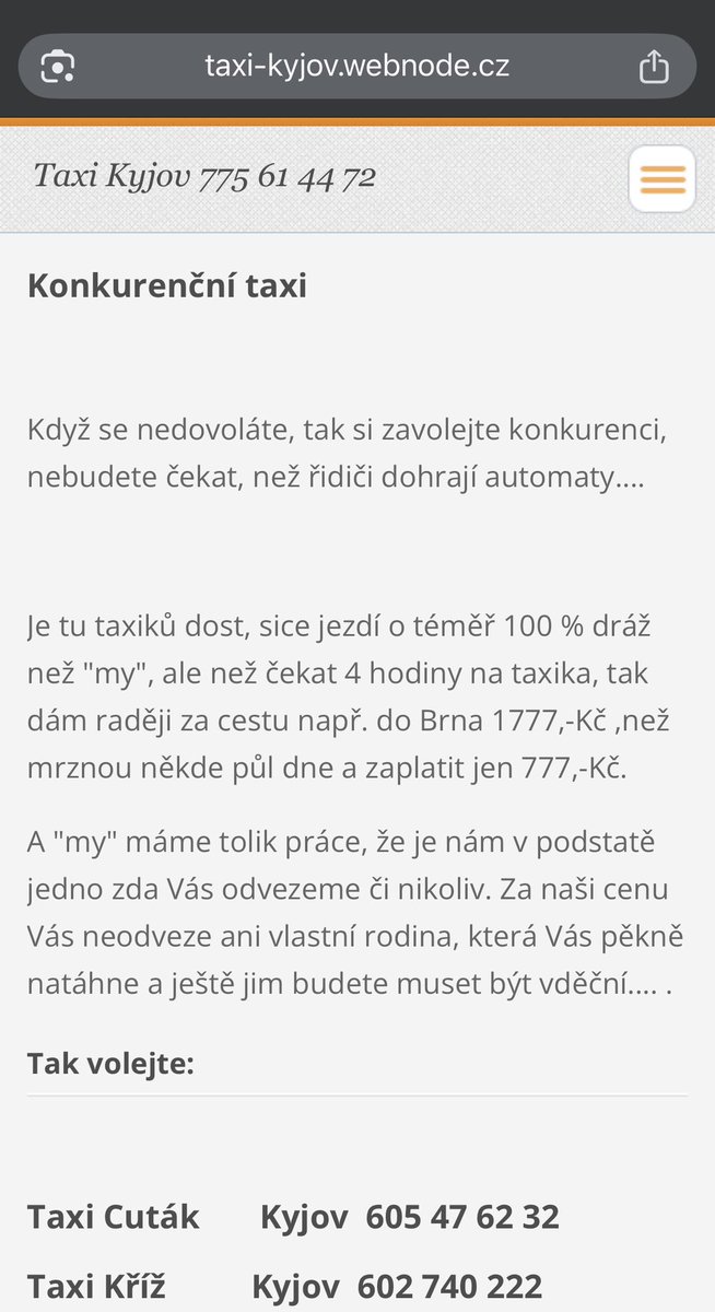 durdenovodevce's tweet photo. dnesni mood: taxi kyjov webnode cz https://t.co/jSI6t4ENfF