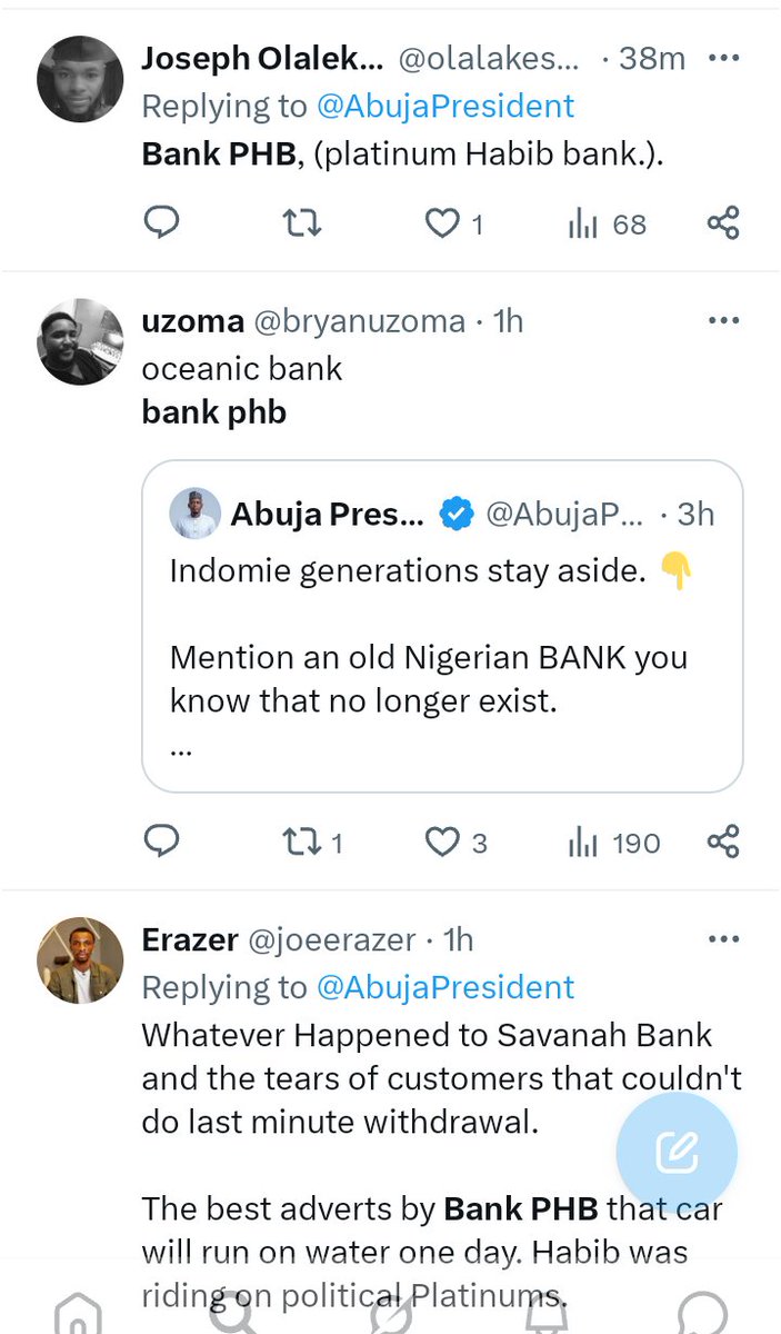 trendingblog247's tweet photo. Bank  PHB is trending in Nigeria because the now defunct commercial bank has been mentioned multiple times in response to a timeline trivia asking millennial netizens to name an old Nigerian bank that no longer exists.

Bank PHB which ceased operations in August 2011 and was succeeded by Keystone Bank, made the list alongside other defunct commercial banks like Oceanic, Afribank and Standard Trust.

Did you have an account with any of the banks that are no longer in operation?
HN