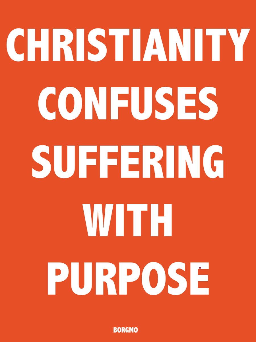 Borgmo's tweet photo. Christianity confuses suffering with purpose https://t.co/A3m22XZlBu