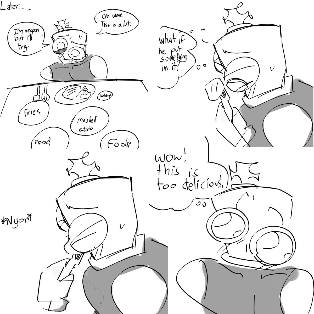 CallMeAnytlnx8's tweet photo. 1/?
Yah lil comic and dark fall ref #kinger #caine #genitalcircus #tadc #tadcnsfw https://t.co/VHwkP0mynr