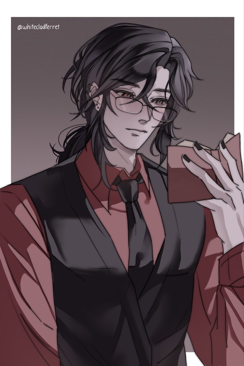 whitecladferret's tweet photo. Hua Cheng as teacher, final version https://t.co/UBbs1Ru8xX
