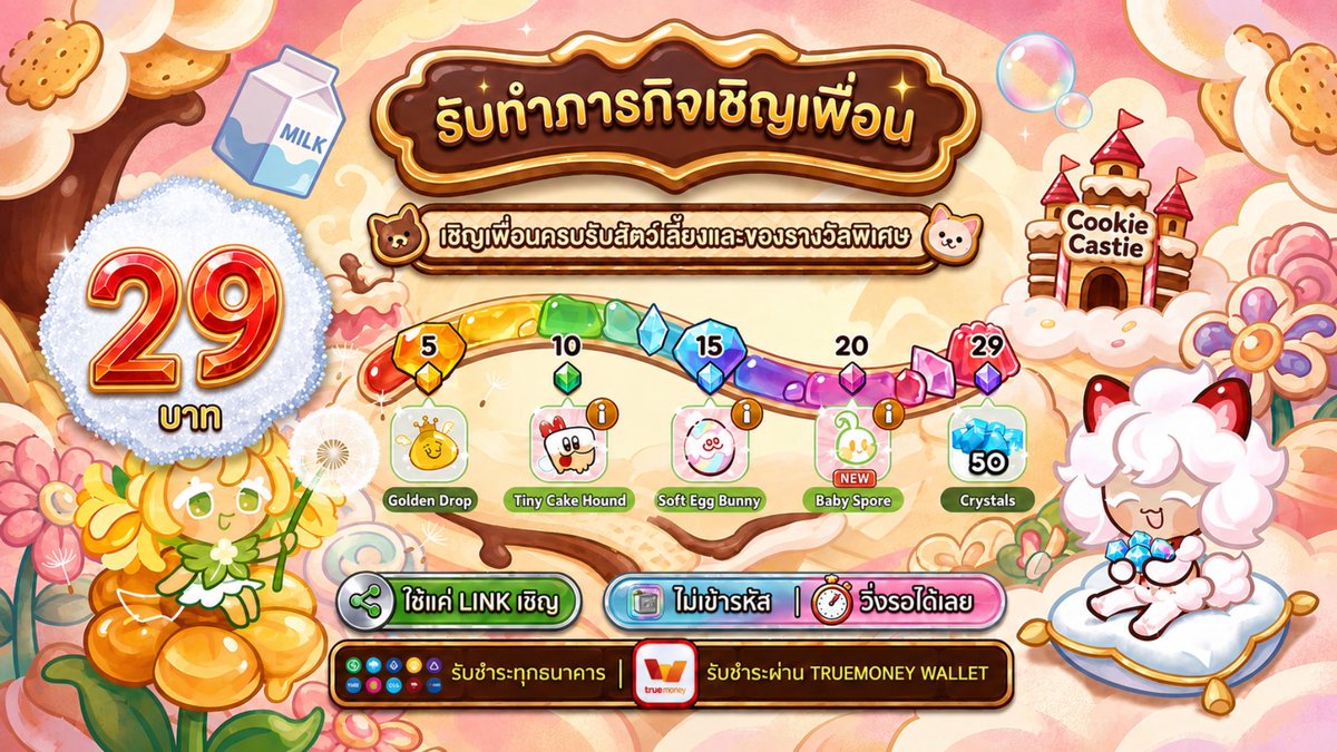 salmonzcookie's tweet photo. 🪷 รับทำกิจกรรมเชิญเพื่อน Cookierun 🪷
✅ Crumble ครบหลอด 1️⃣1️⃣9️⃣.-
✅ Classic ครอบหลอด 2️⃣9️⃣.-
🍪 ไม่เข้ารหัส ใช้แค่ Link เท่านั้น
🍪 กดมือ ปลอดภัย ไม่ใช้บอท ไม่ใช้มาโคร
🍪 ใช้เวลา ~1ชม. / คิว (หากคิวเยอะรอตามคิวน้า)
#คุกกี้รัน #cookierunth https://t.co/nNpbg08wC3