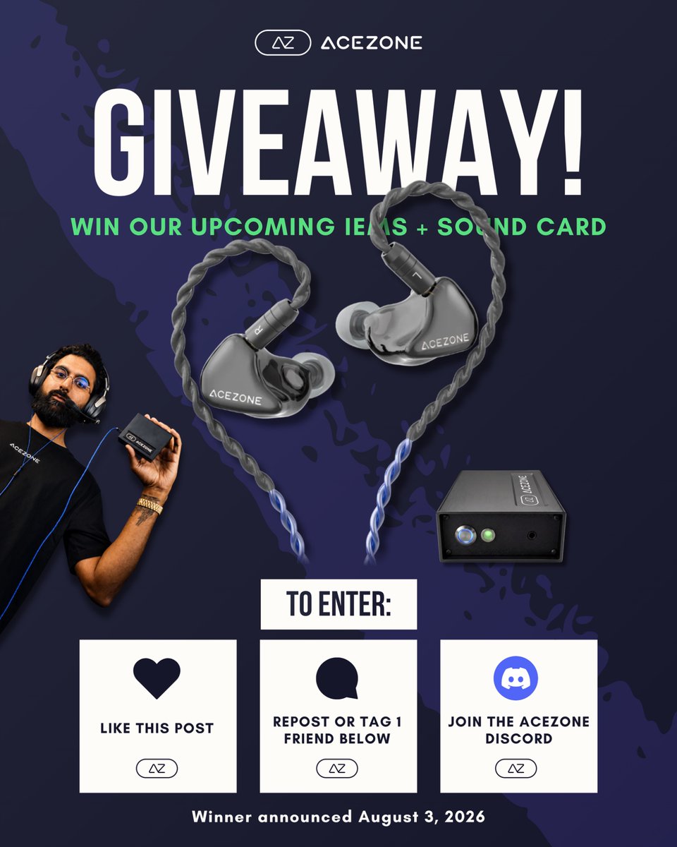 launders's tweet photo. 🎧 RARE NEW ACEZONE IEM GIVEAWAY!

These are so hard to get, all still being hand assembled at the AceZone office, used by a ton of top players already 

To enter:
✅ Like this post
👥 Tag a friend or repost
💬 Join the AceZone Discord: https://t.co/16XiHrgZub

Bonus giveaway: Download the AceZone Soundtest CS2 Workshop map, score 4,000+ points, and post your score in #soundtest-highscores on Discord for another chance to win an A-Spire Wireless headset.

Winner announced August 3. Good luck!