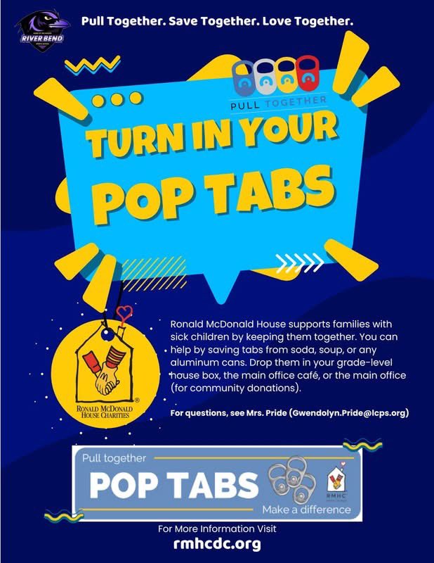 RBMS_Official's tweet photo. One easy way to support others in our community is by collecting and bringing in your pop tabs. If you have any questions, please see Mrs. Pride in the main office. https://t.co/i73tNvmzRH