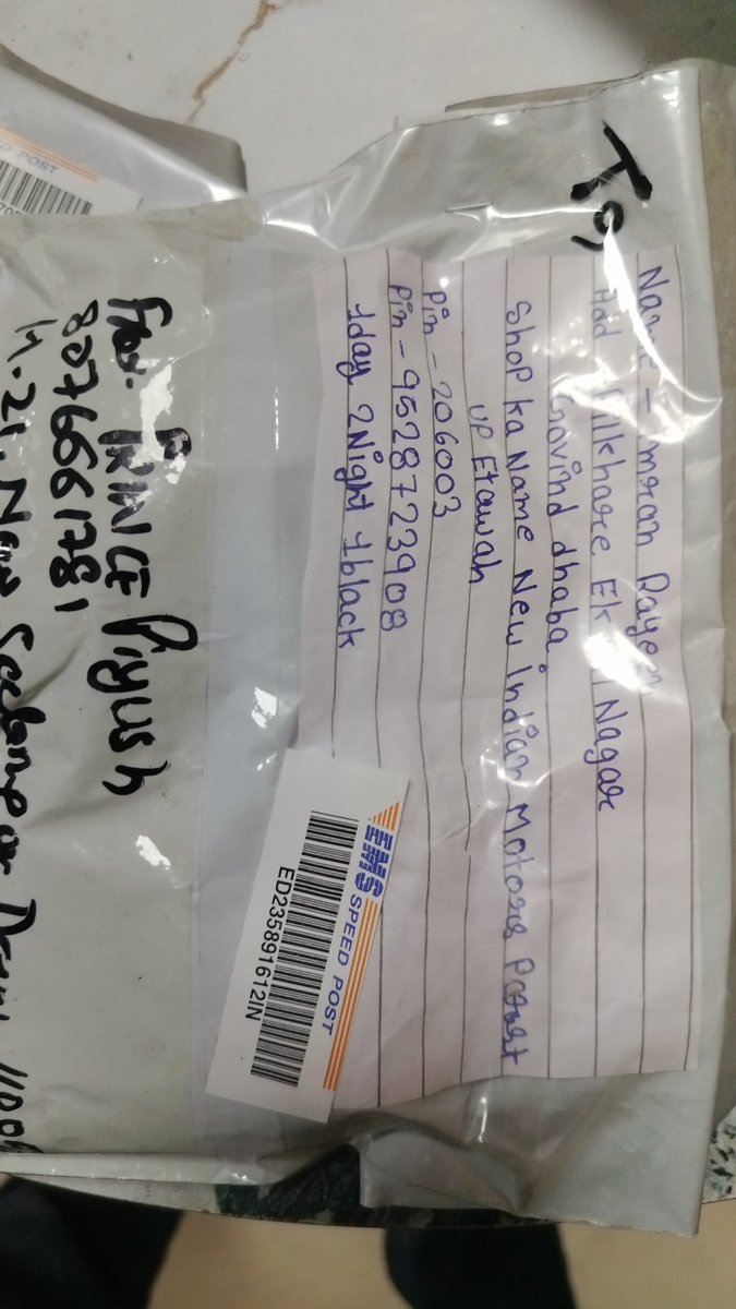 PRINCEPIYUSH91's tweet photo. ED235891612IN @IndiaPostOffice @JM_Scindia parcel not delivered to the customer very bad experience https://t.co/dyHzX6rRoc