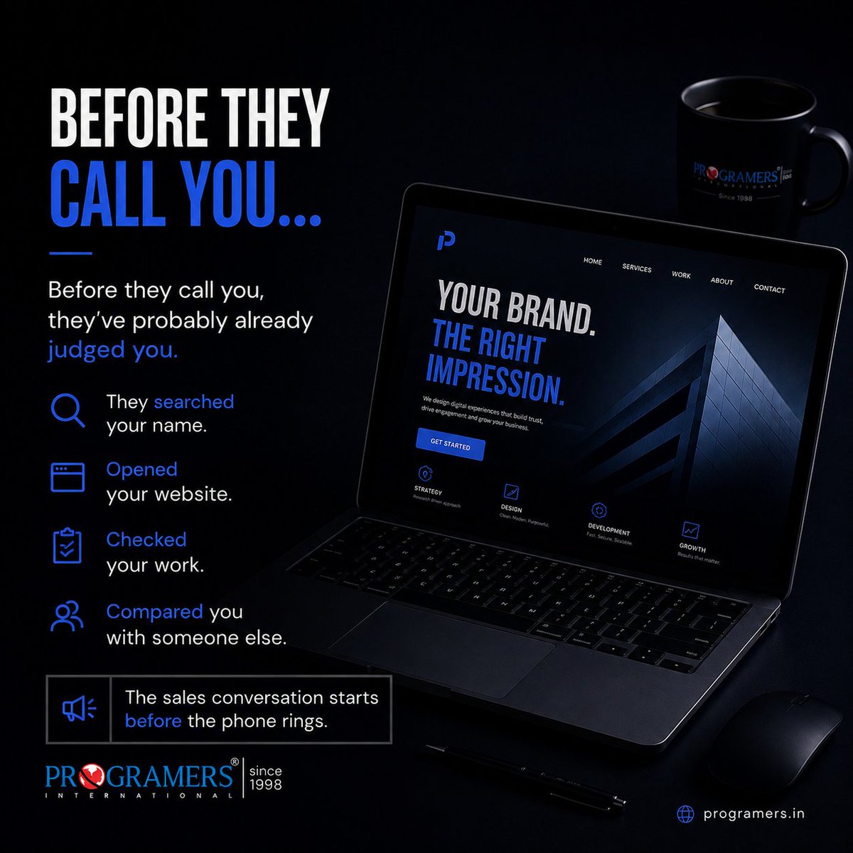 ProgramersIndia's tweet photo. Your website often speaks for your business before you ever get the chance to.

Make sure it says the right things — credibility, quality, and confidence.

Because first impressions can decide who gets the call.

#WebDevelopment #ProgramersInternational https://t.co/LA4N5zvqJv