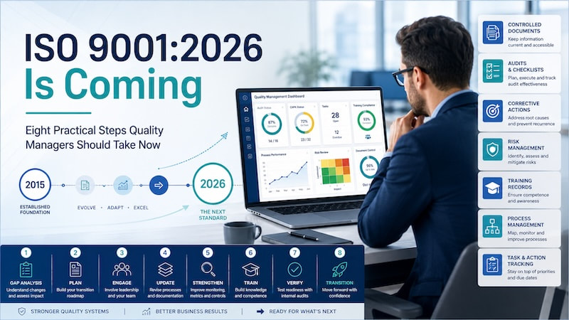 getisoright's tweet photo. ISO 9001:2026 is approaching. Don’t rush to rewrite every procedure, strengthen your current QMS first. Here are 8 practical steps quality managers can take now. https://t.co/0MwYpArqLT
#ISO9001 #QMS #QualityManagement https://t.co/4CumdQUAuV