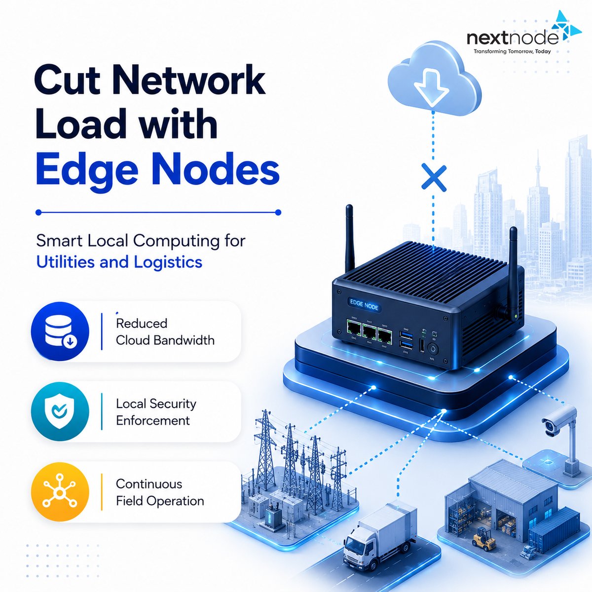 NextnodeIndia's tweet photo. Keep remote operations active during network outages. Edge nodes analyze field data locally, saving bandwidth and securing uninterrupted uptime.

Discover edge solutions: https://t.co/pfG2xZ633t

#IndustrialIoT #Automation #TechInfrastructures https://t.co/vgtX5QneB2