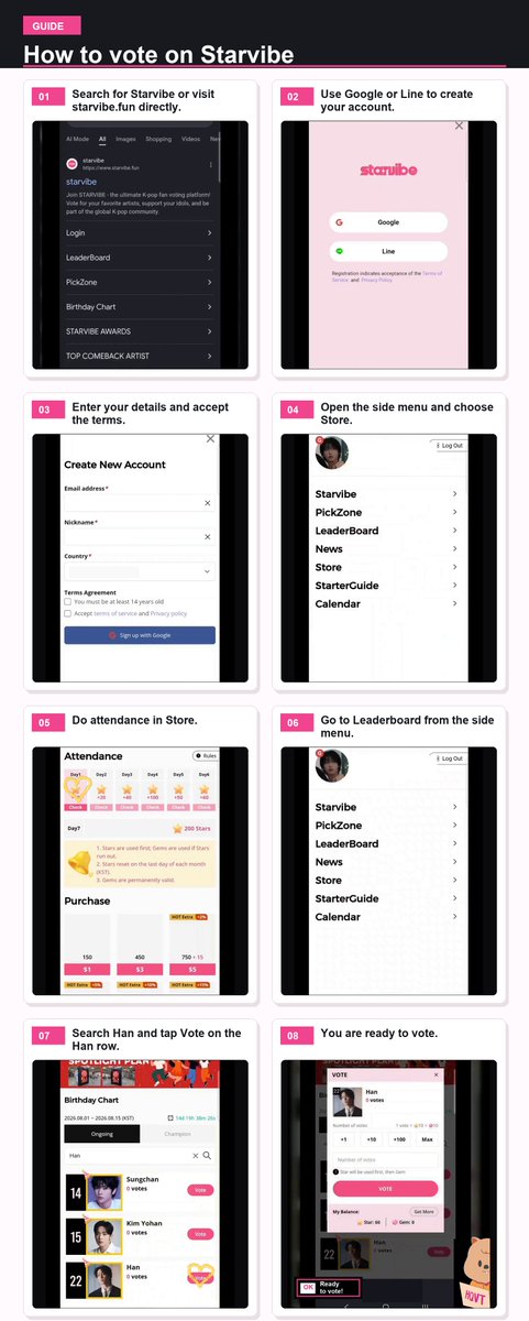 HanQuokkaVotes's tweet photo. 🌟 STARVIBE BIRTHDAY VOTING

BD voting on Starvibe is open! Go to https://t.co/I3ykGLfc6W &amp; collect stars by doing daily attendance in Store. Using multiple accounts is encouraged

Goal: 1st place
1 vote = 10⭐/💎
Aug 1-15, KST
Prize: Seoul Subway Pillar Ad

Tutorial below ⬇️ https://t.co/I2NqndF8Cr