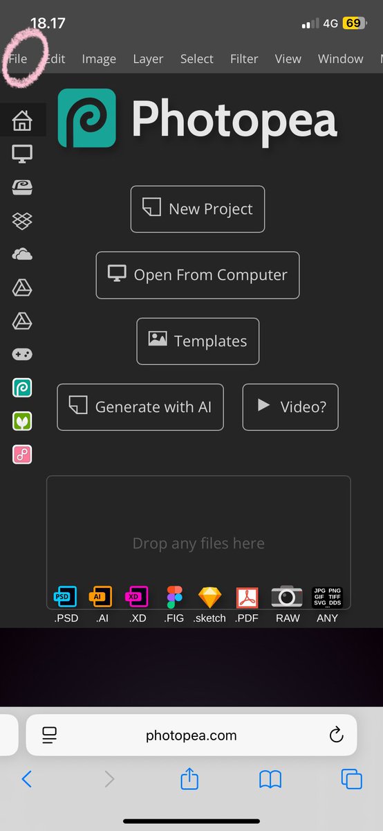 sunhongeong's tweet photo. temen2 mungkin yang udah pasang ava png di web tetep gak transparan itu karena salah size. ini tutor resizenyaa yaa di web photopea 

klik file > open > masukin ava (pastiin udah png karena ini cuma resize aja) > klik file lagi https://t.co/jERxyEZhuh