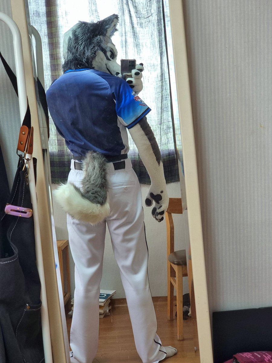 BajoTiger's tweet photo. 슥이가 야구복 입은 모습, 전에 보여드렸던 적 있었던가요? 🐺⚾️

어느 야구팀 유니폼인지 맞추는 분한테는 상품..을 드릴까 했는데 팔 부분에 이미 나와있네요. 쩝. 😌 https://t.co/tM3RlQU7cz