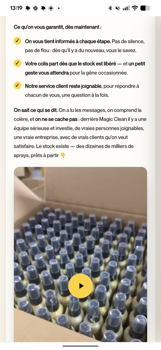 facortique's tweet photo. #MagicClean a changé de .fr à .net pour essayer de brouiller les pistes des signalements, et poste le message d'explications le plus bancal jamais vu. Comme envoyer un mail dès le blocage en douane était trop compliqué... #PoupetteKenza a encore menti mais ça étonne qui ? https://t.co/dhWSQA755T