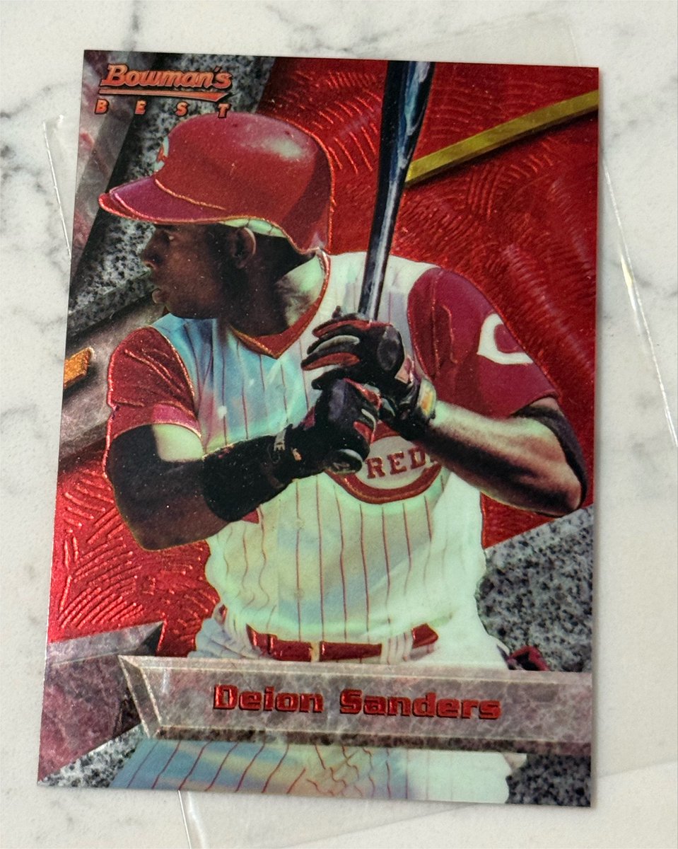 RyanCards617's tweet photo. Random card of the day: 1994 Deion Sanders - Cincinnati Red

 #baseball https://t.co/rYyte8zt0f