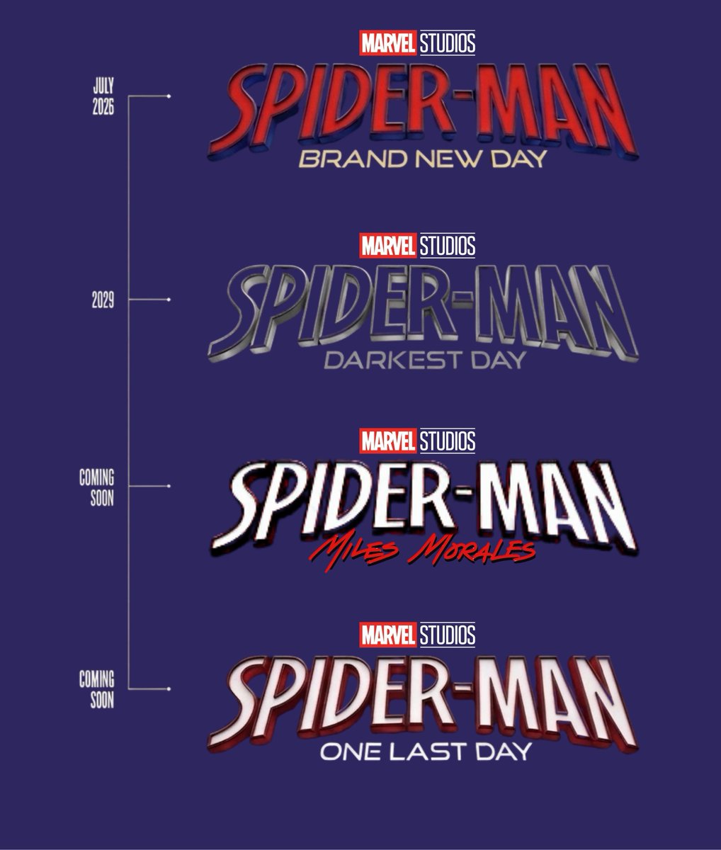 ashishK_tweets's tweet photo. Spider-Man’s future just got real stacked 🔥

July 2026 → Spider-Man Brand New Day
2029 → Spider-Man Darkest Day
Coming Soon → Spider-Man Miles Morales
Coming Soon → Spider-Man One Last Day

The web is only getting bigger.

Which one are you most hyped for? 👇 https://t.co/XDlPWiHmbr