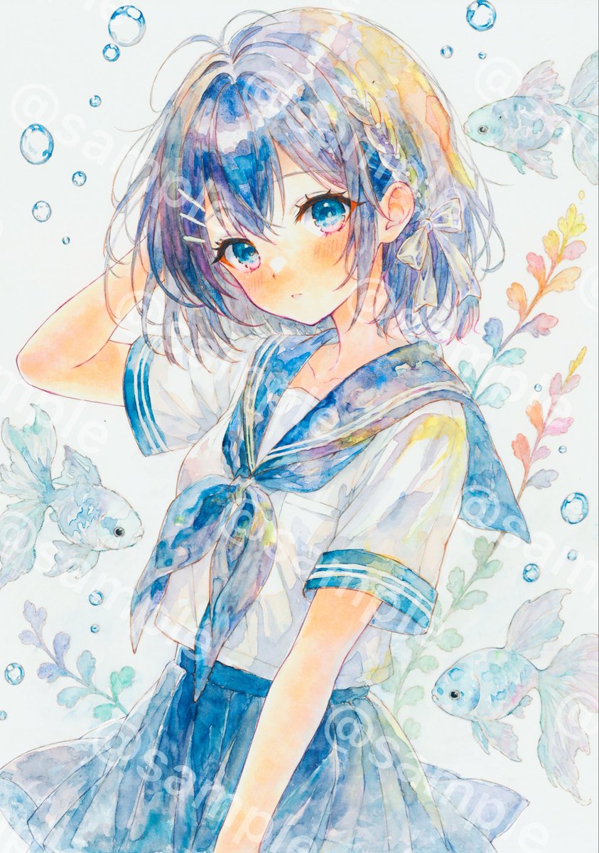 che_e_eco's tweet photo. 新作が完成しました✨

『泡に揺れる夏』

夏の空気を感じてもらえたら嬉しいです🫧🐟

#透明水彩
#アナログイラスト https://t.co/Q4ki4Rv1X0
