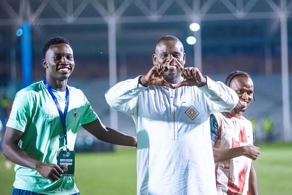 jamusSC's tweet photo. Jamus SC President, Mohanad Ahmed o Friday night celebrating the team's qualification for the CECAFA Kagame Cup 2026  semi final stage in Kigali, Rwanda https://t.co/RFXBjTDk0l