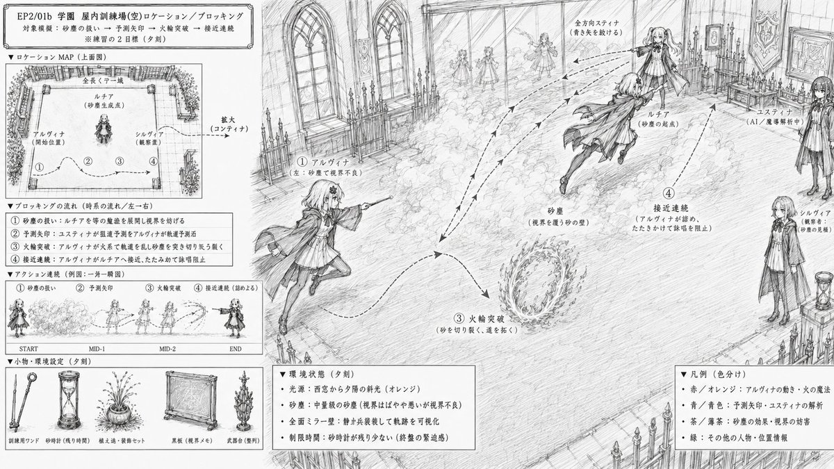 naoyuki_okada's tweet photo. 松丸さんが言ってた絵コンテをラフスケッチ風に描くテクは、2.5ではさらに重要ぽい。でないとシートの低解像度のカットイラストに忠実に描こうとしてすごく汚くなる。そしてプロンプトで「これはスケッチだ」と重ねて指摘しとかなければならない。
@capcutapp
@dreamina_ai 
capcutseedance25&capcutcpp