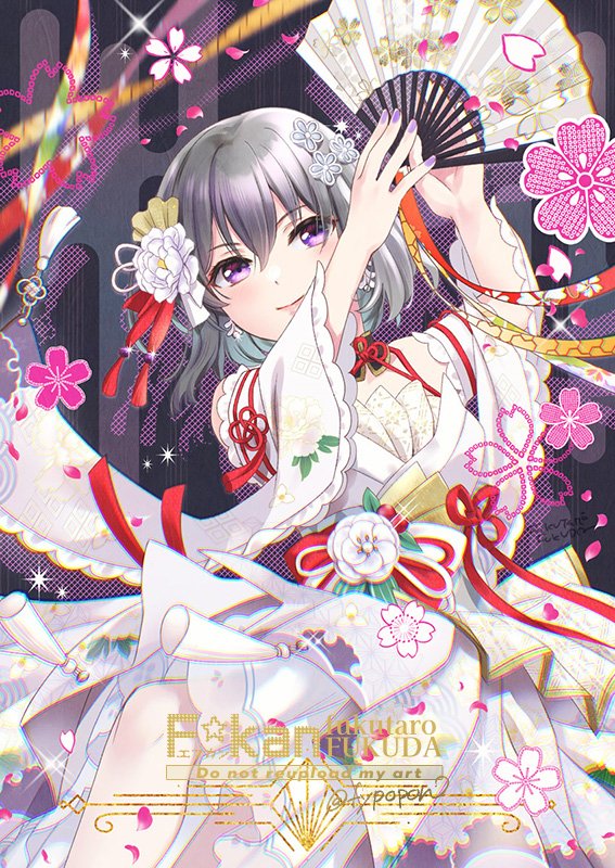 fypopon's tweet photo. 昨年莉央さん合同誌に寄稿した氷華和装の莉央さんです🌸 
#アイプラ_FA #fkanスケブ https://t.co/cioYzZCHR3