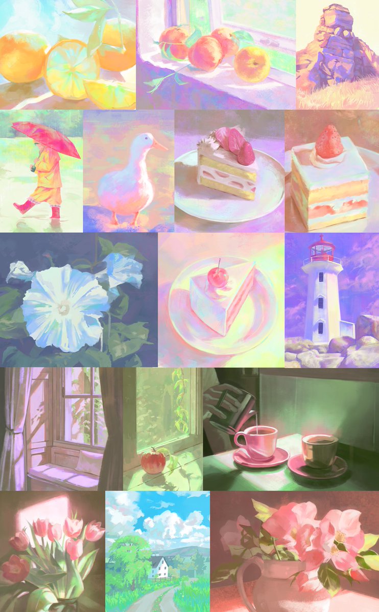 redyajasu's tweet photo. 30 Days of Colour Studies❤️🧡💛💚🩵💙💜 https://t.co/ukJcqMKuJu