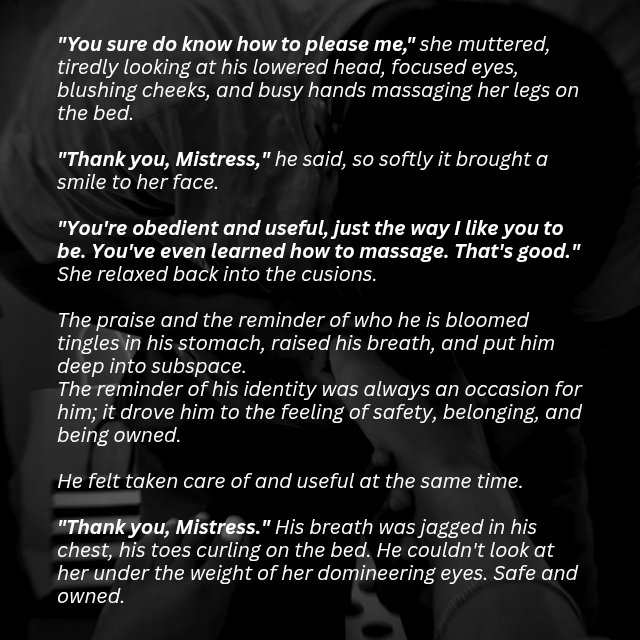 Queenbee__33's tweet photo. The praise and the reminder of who he is

#DarkFiction #femdom #fiction https://t.co/egUIQGS7J7