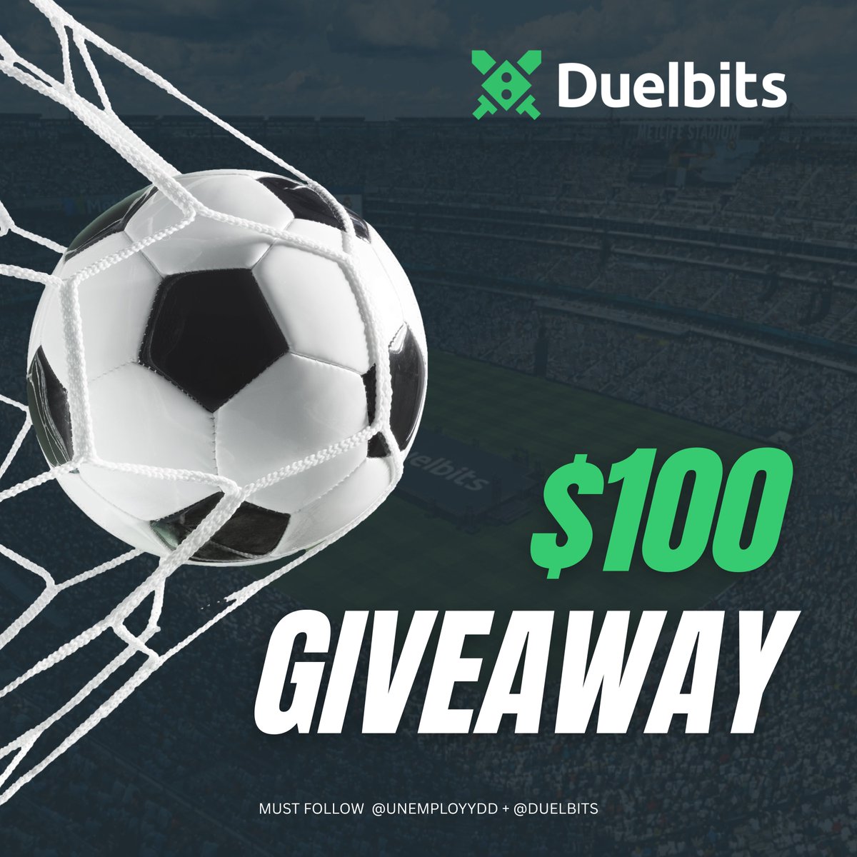 Unemployydd's tweet photo. $100 giveaway 🔥

• Follow @Unemployydd + @Duelbits 
• Like + RT 
• Tag 2 friends 

Picking winners in 48 hours 👇 https://t.co/R5AvbU11hh