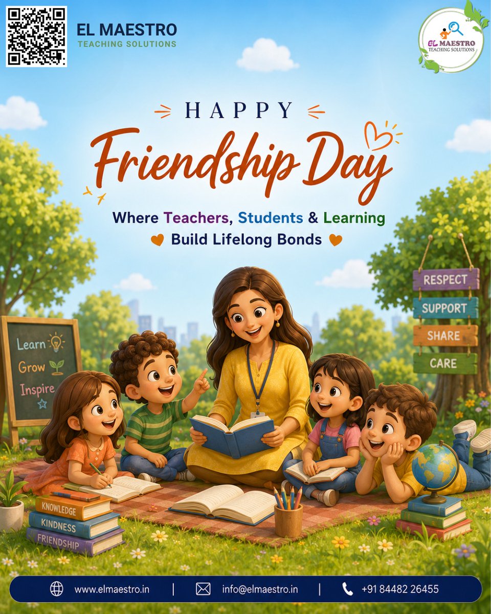 TeachingEl's tweet photo. 🌟 Great learning begins with great connections. 💙

At El Maestro Teaching Solutions, we believe education is not only about lessons; it’s about learning together, supporting each other, and growing together. 🌱✨
Happy Friendship Day! 💛

#HappyFriendshipDay #FriendshipDay2026 https://t.co/8fpVH7bvRV