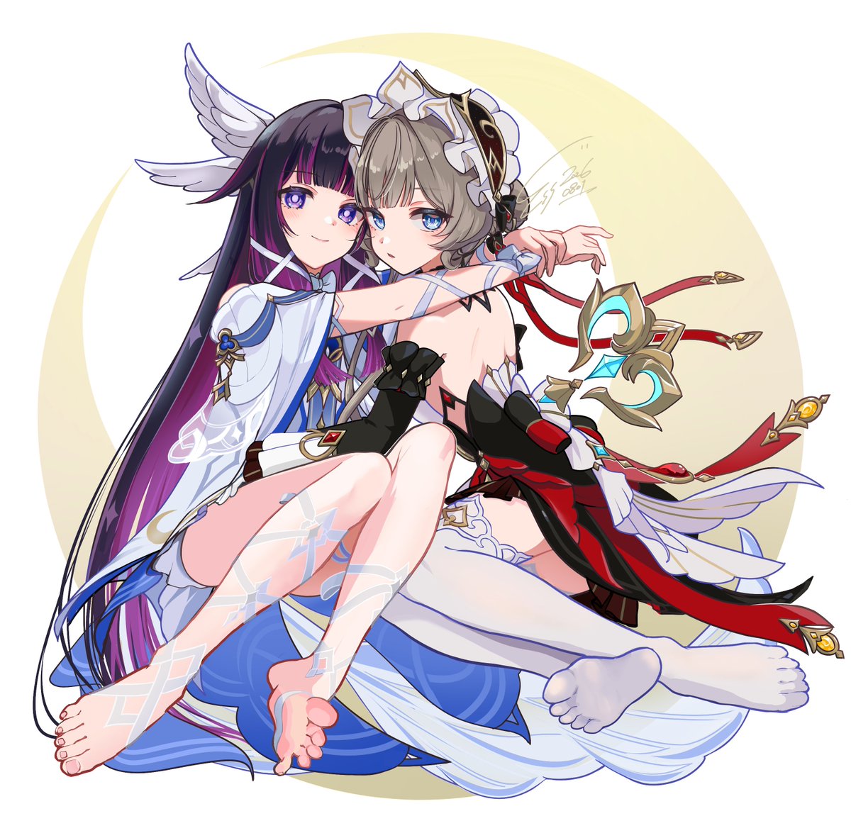 _wYwYwYw_'s tweet photo. 夏コミでアクスタになるコロンビーナとサンドローネ！ https://t.co/IwsAUvI5tk