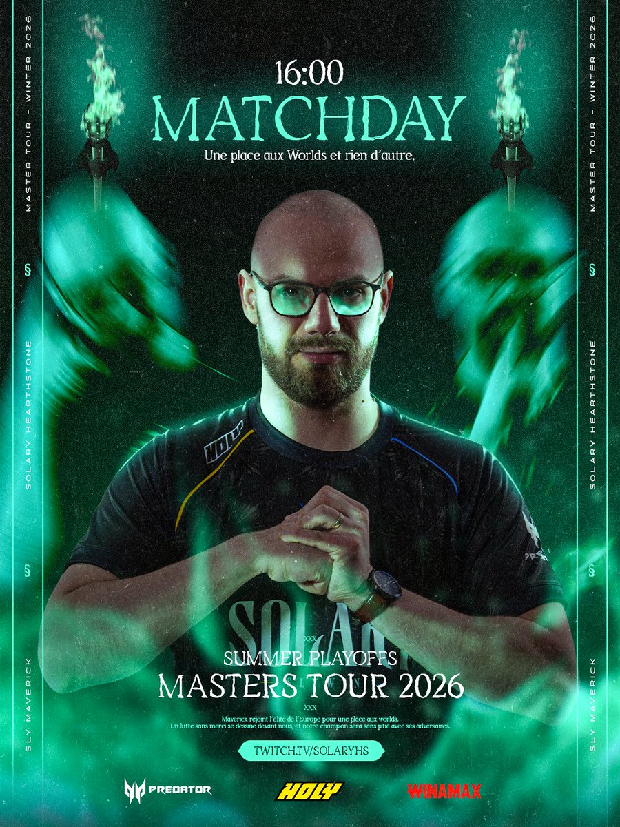 SolaryTV's tweet photo. 🔵 Masters Tour Summer Playoffs - Day 1

@Maverick_HS est sorti de sa retraite pour terrifier tout le monde et il compte bien le prouver en se qualifiant pour les Worlds 🫡

🟨 https://t.co/2xWRd0x72U
🟦 16H00 - #SLYWIN https://t.co/uL3j2c2Iyb