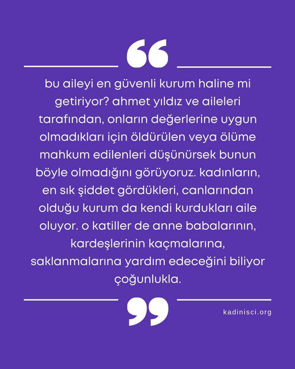 kadin_isci's tweet photo. "iktidarın aile propagandasını, aile dayatmasını bu açıdan düşünmek gerek. aile, bizi toplumsal olanı anlamaktan, onu değiştirme ihtiyacından uzak tutmanın bir aracı."

ayşe düzkan (@ayseduzka), Ahmet Yıldız ve Gülistan Doku cinayetleri üzerinden karanlık suçları ve suç ortaklıklarıyla aileyi yazdı.  

https://t.co/0XQLKYcTWG