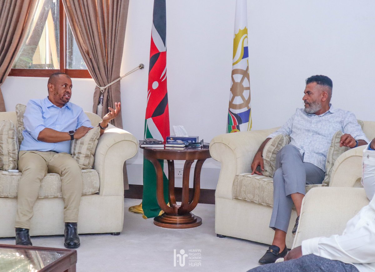 Huria_KE's tweet photo. This week, team HURIA met @MombasaCountyKe Gov. @A_S_Nassir to discuss rebuilding trust between young people & the State under #RESTORECoast.
County governments are key youth participation, real services, economic opportunity & accountability determine whether that trust grows. https://t.co/R016fhHNRI
