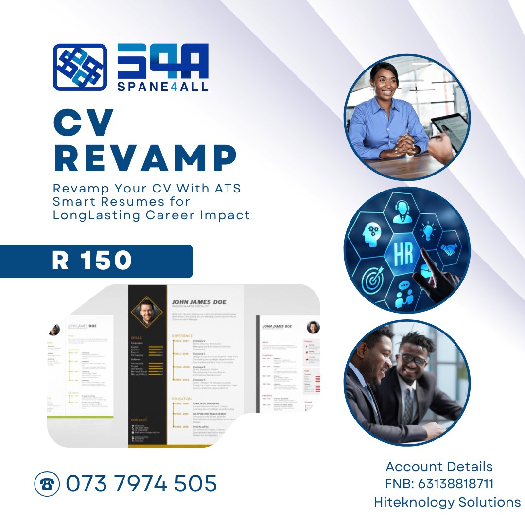 spane4all's tweet photo. Ready to stand out? ✨ Let’s revamp your CV into a powerful, polished story that captures your skills and gets you noticed 📄🚀

Invest in a CV that opens doors and turns opportunities into offers 💼🌟 https://t.co/1acrnCw5pX