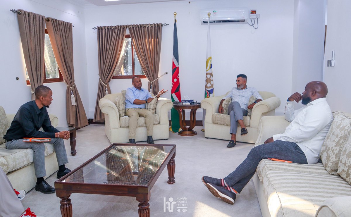 Huria_KE's tweet photo. This week, team HURIA met @MombasaCountyKe Gov. @A_S_Nassir to discuss rebuilding trust between young people & the State under #RESTORECoast.
County governments are key youth participation, real services, economic opportunity & accountability determine whether that trust grows. https://t.co/R016fhHNRI
