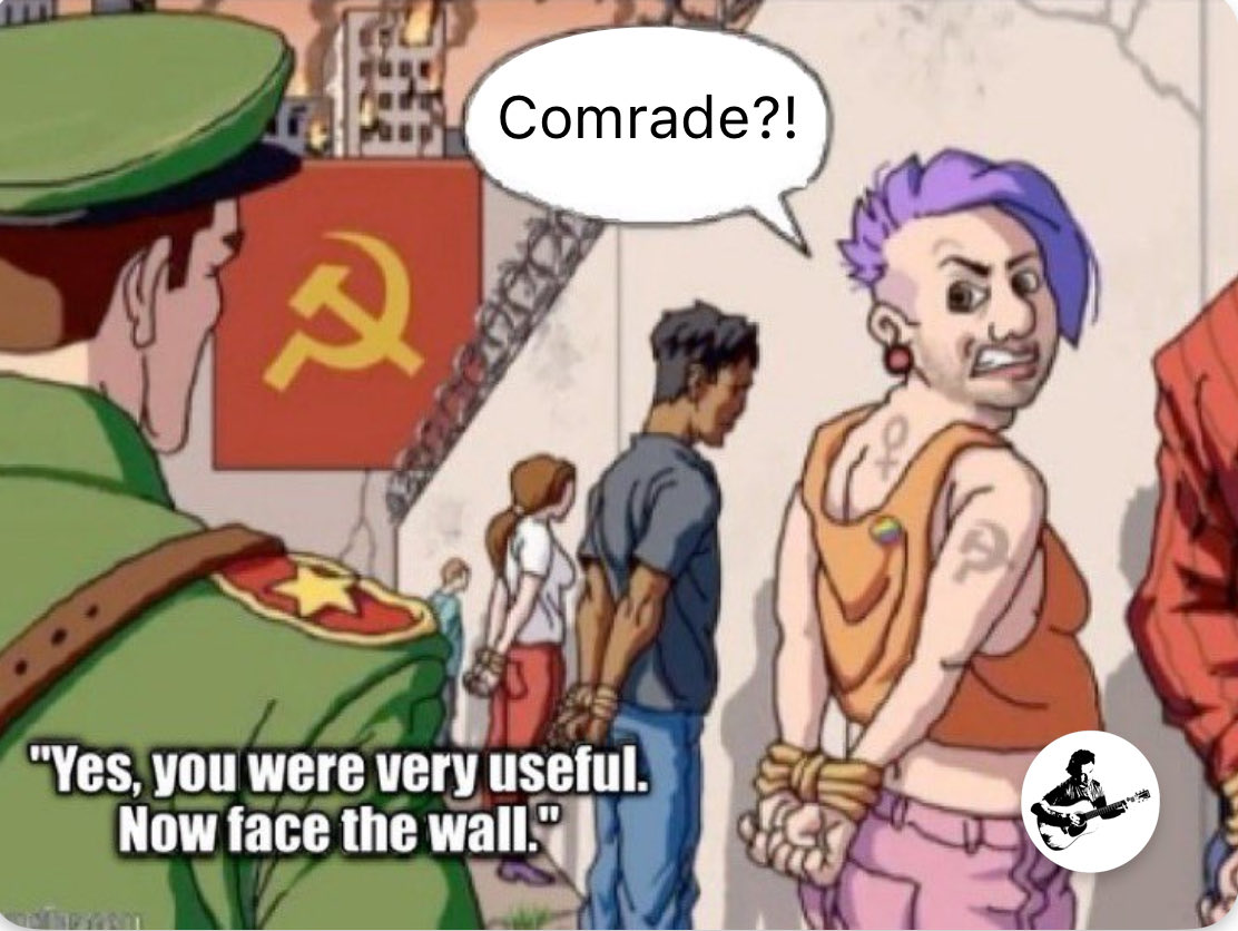 BasedGuitars's tweet photo. @FoxNews Leftist activists will all get lined up against a wall &amp; shot (by leftist leaders). It may be metaphorically, hopefully it stays that way, but that’s how it always ends. https://t.co/EivbHwvw8F