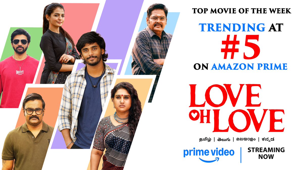 creativeentoffl's tweet photo. Love keeps growing! ❤️

#LoveOhLove is now Trending at #5 on @PrimeVideoIN ❤️ and featured among the Top Movies of the Week. Worth your time 👍

🔗 https://t.co/R23hy8taVF

#LoveOhLoveOnPrime

@zinemaindia @creativeentoffl @dineshrajoffl @dhananjayang @thinkmusicindia https://t.co/dkfCDYIvsZ