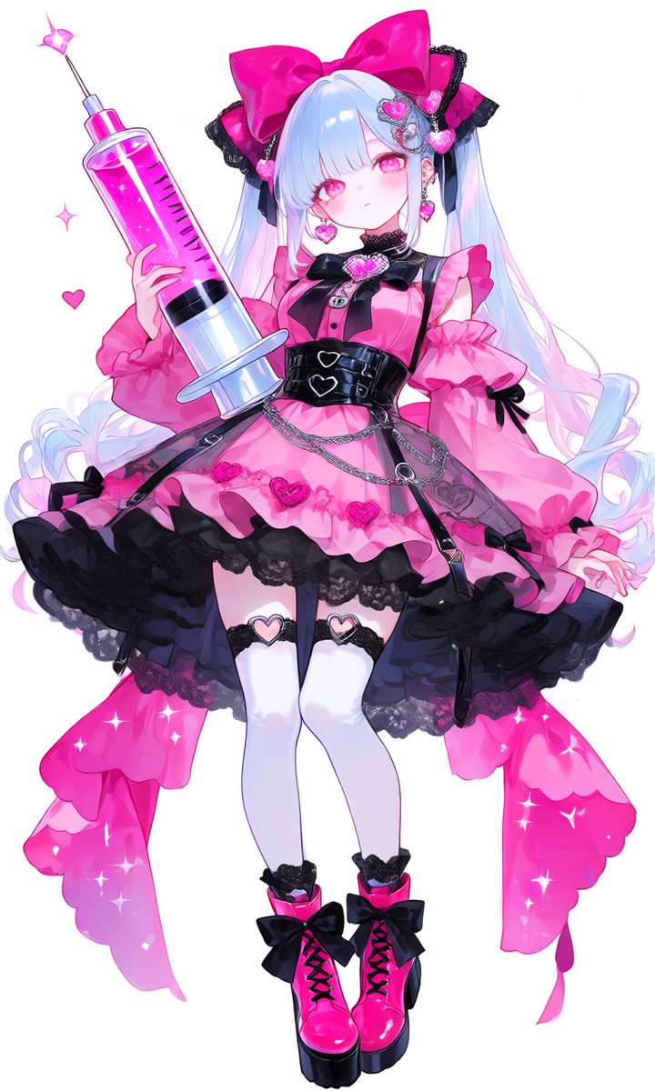 Salty3034C_on's tweet photo. ⬇️衣装プロンプト配布⬇️
「地雷系魔法少女」

⚠️注射器のサイズや場所がランダム要素あります。気になる方はポーズ指定入れてください。

引用RTしてくだされば見に行きます🫶
👇🏻プロンプト2枚目です
 #シオンさんの性癖詰め込んだ服 https://t.co/V4t9ggi1x7