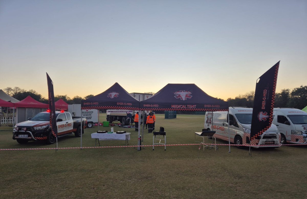 EMER_G_MED's tweet photo. Good luck to every runner at today's Castle Lager Half Marathon in Skukuza! Our Nelspruit EMS team is on-site and standing by to keep you safe. Give it your all — we're with you every step. 🏃‍♂️🚑 #EmerGMed https://t.co/ShdXc5UPvR