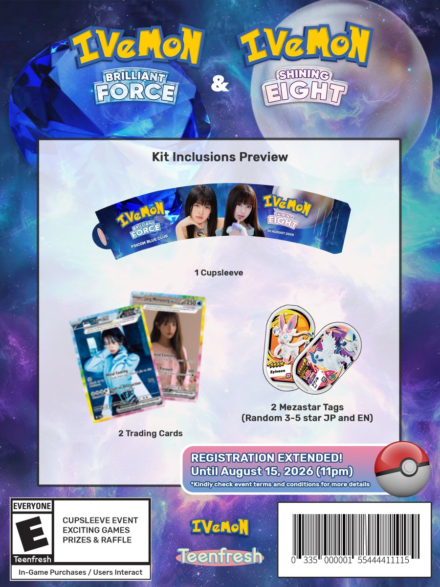 TeenfreshPH's tweet photo. Sneak peek at our IVEmon Trainer Kit! ✨
Registration has been extended until August 15—don't miss your chance to join! 💖
📍 Psicom Blue Club
📅 August 30, 2026
⏰ 2:00PM-5:00PM
✅Registration Form: https://t.co/SZaxUUpTkS
#IVEMON_BFSE #Teenfresh #IVE #Wonyoung #Yujin https://t.co/hvEkNEcaCp