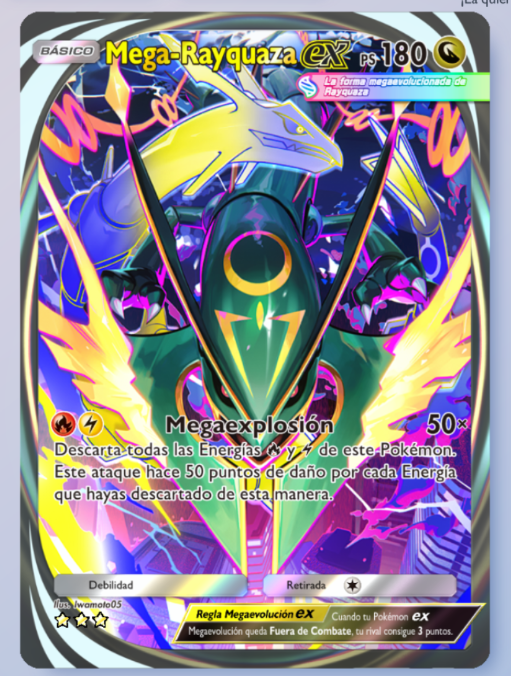 Platanitogg's tweet photo. ¡Ayer me tocó Mega Rayquaza inmersiva! Ahora me queda Rotom y el Mew Shiny inmersiva que se me resiste demasiado (Me han salido 3 Mew inmersivas)

#Pokémon #pokemon #pokemonTCG https://t.co/NRtKiis2t1