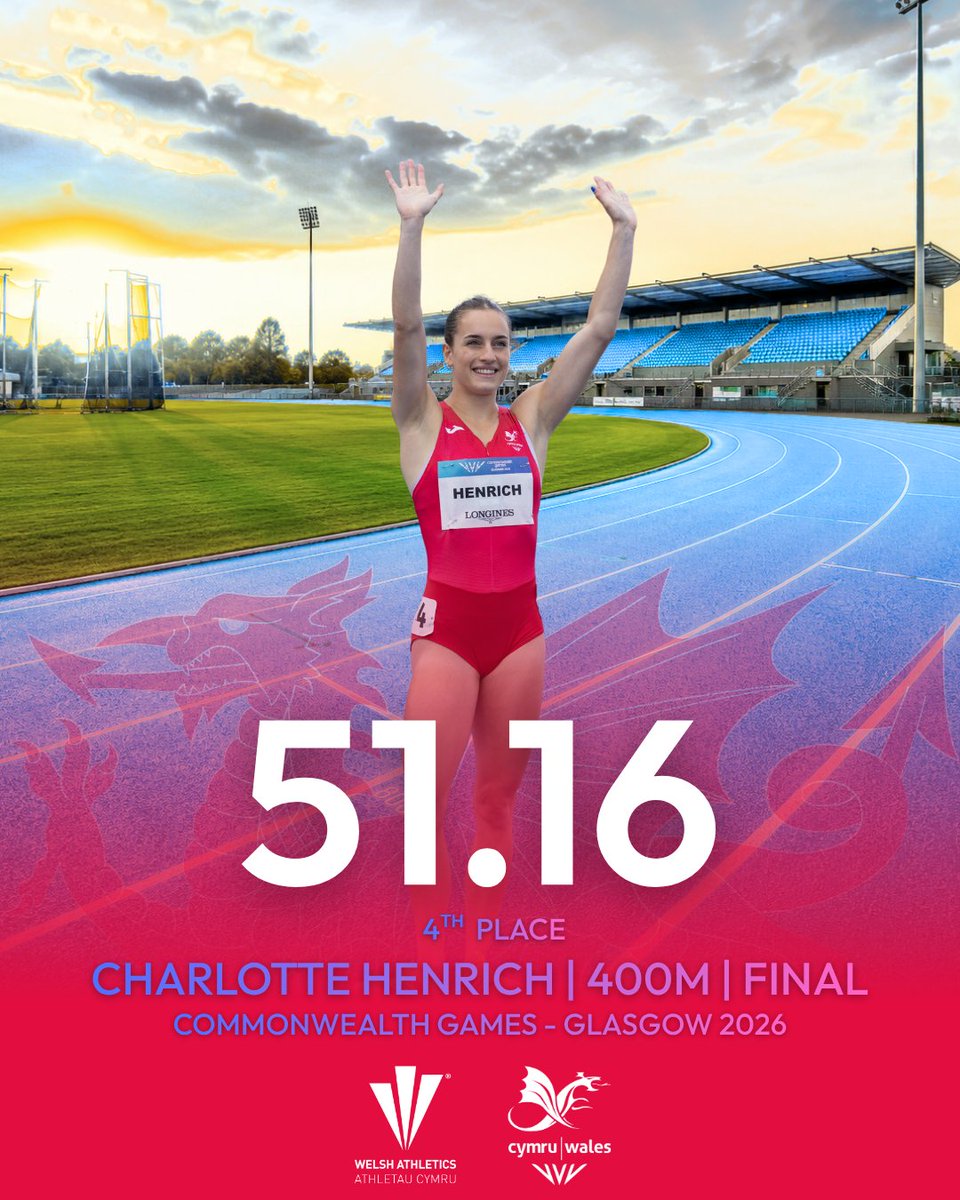 WelshAthletics's tweet photo. 4th place at her first ever Commonwealth Games final! Charlotte Henrich take a bow, what an incredible achievement! 🔥🙌 https://t.co/ptl6KlG9oo