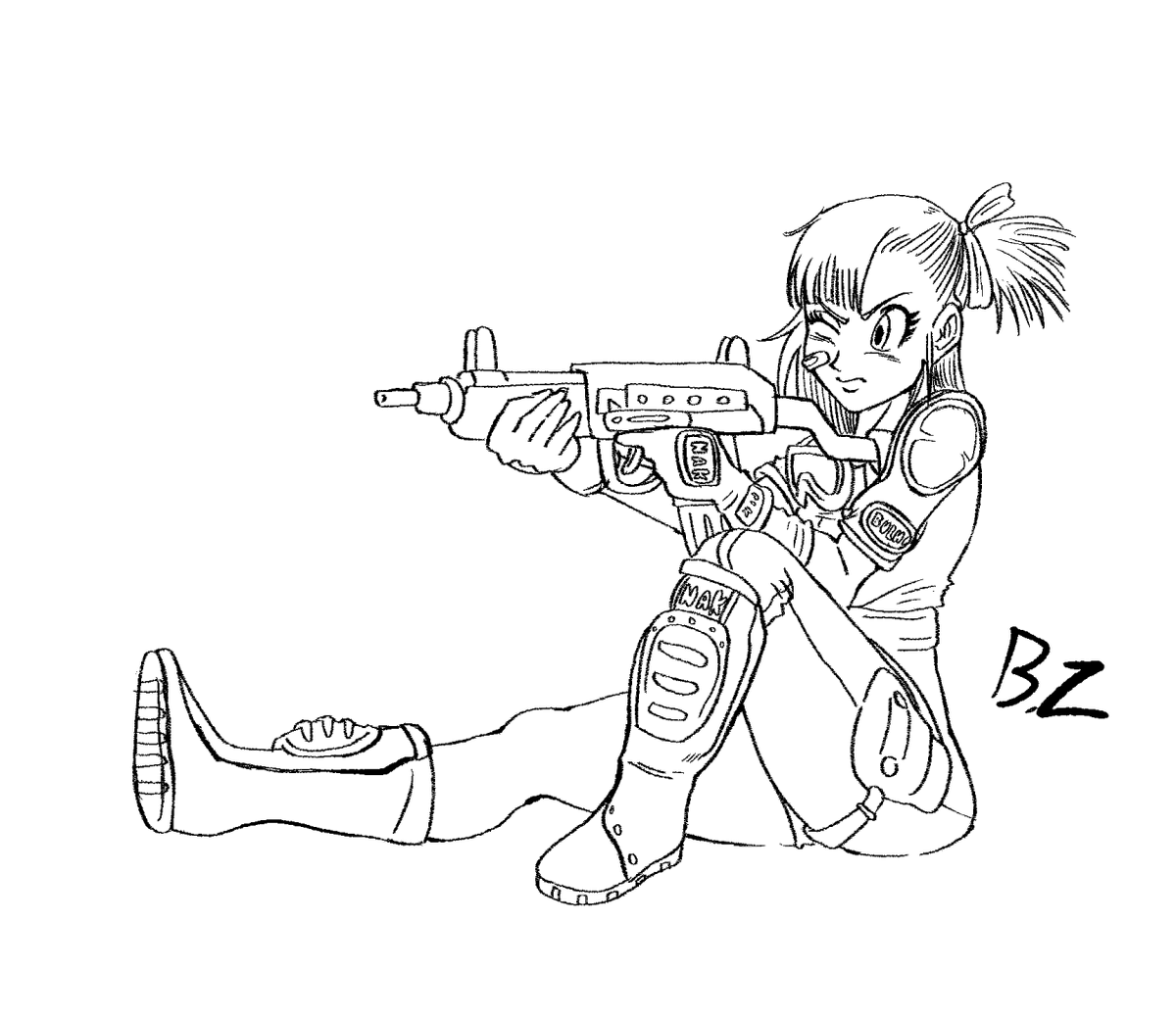 Bee_Zee__'s tweet photo. Bulma lineart https://t.co/1Akae3zzxX
