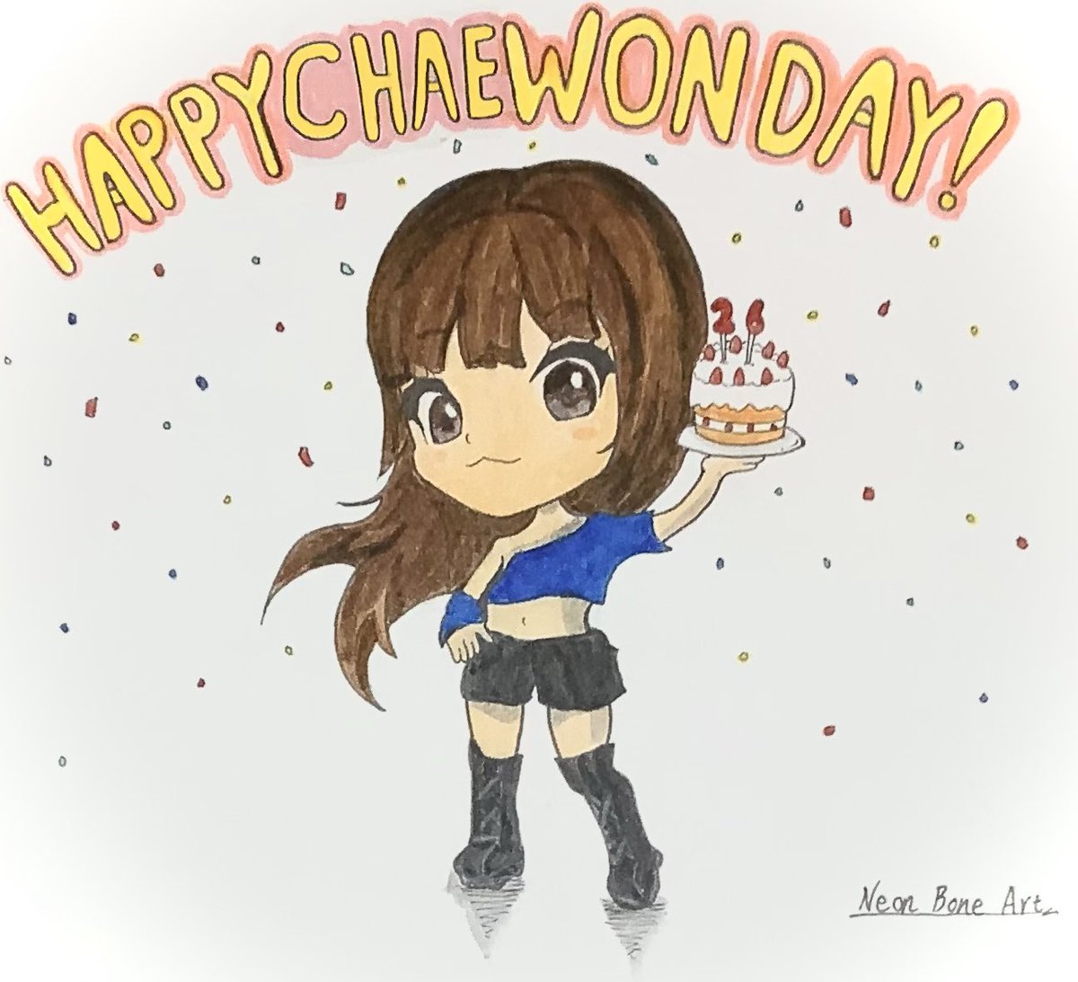 NeonBoneArt's tweet photo. @le_sserafim Happy Birthday Chaewon!🩵 https://t.co/W7bp8k6KCl