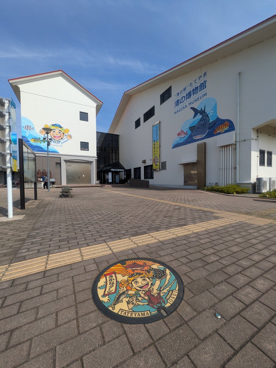 bechitabechi's tweet photo. #マンホールカード 
館山市B
渚の駅たてやまにて配布中

さかなクンギャラリー、ミニ水族館
無料で楽しめます🎶

2階展望デッキからは絶景が。
海風が気持ち良かった♡ https://t.co/1qgxNCiA3s