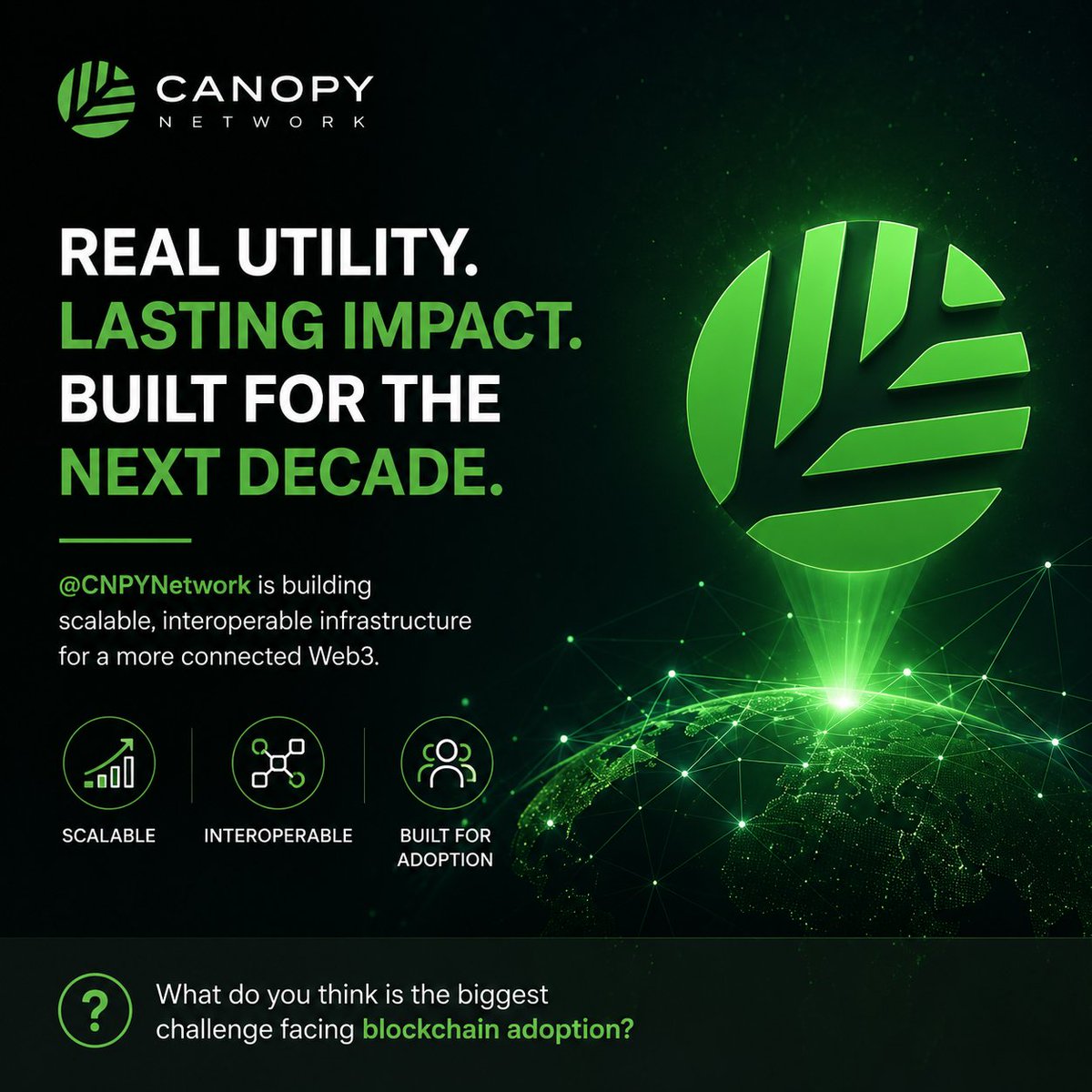 Hashemhd98's tweet photo. The future of Web3 belongs to networks that deliver real utility—not hype.

@CNPYNetwork is focused on building scalable, interoperable infrastructure for long-term adoption.

What do you think is the biggest challenge facing blockchain today? https://t.co/TvRnaeL4P1