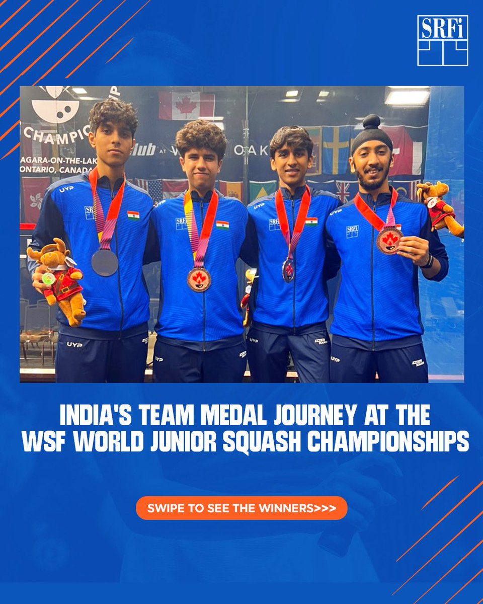 indiasquash's tweet photo. India adds another bronze medal to its tally at the 2026 World Junior Squash Team Championships. ๐ฎ๐ณ
#IndianSquash #Squash #SRFI
#WorldSquashJuniorChampionships https://t.co/CrC9YFpA0z